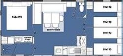 Mobilhome Emotion 30m² (3 chambres) Terrasse semi-couverte 6 Pers. - Camping les Brillas